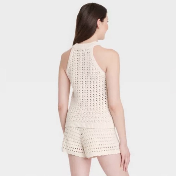 NWT Women's Openwork Halter Crewneck Sweater Tank - Universal Thread™ - Picture 2 of 8